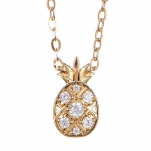 18K Gold Plated Brass Pineapple Pendant Necklace